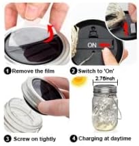 8 Pack Solar Outdoor Fairy Star Firefly Jar Lids Lights,Solar Fairy String Lids Lights(No
