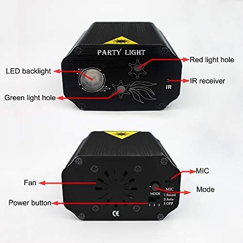 Mini Party Lights Dj Disco Strobe Stage Lights Sound Activated Laser Llights Projector with Remote