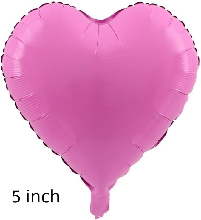 50 Pcs Pink Heart Shaped Balloon Foil Balloon 5 inch Heart Balloon for Valentinge's day Wedding