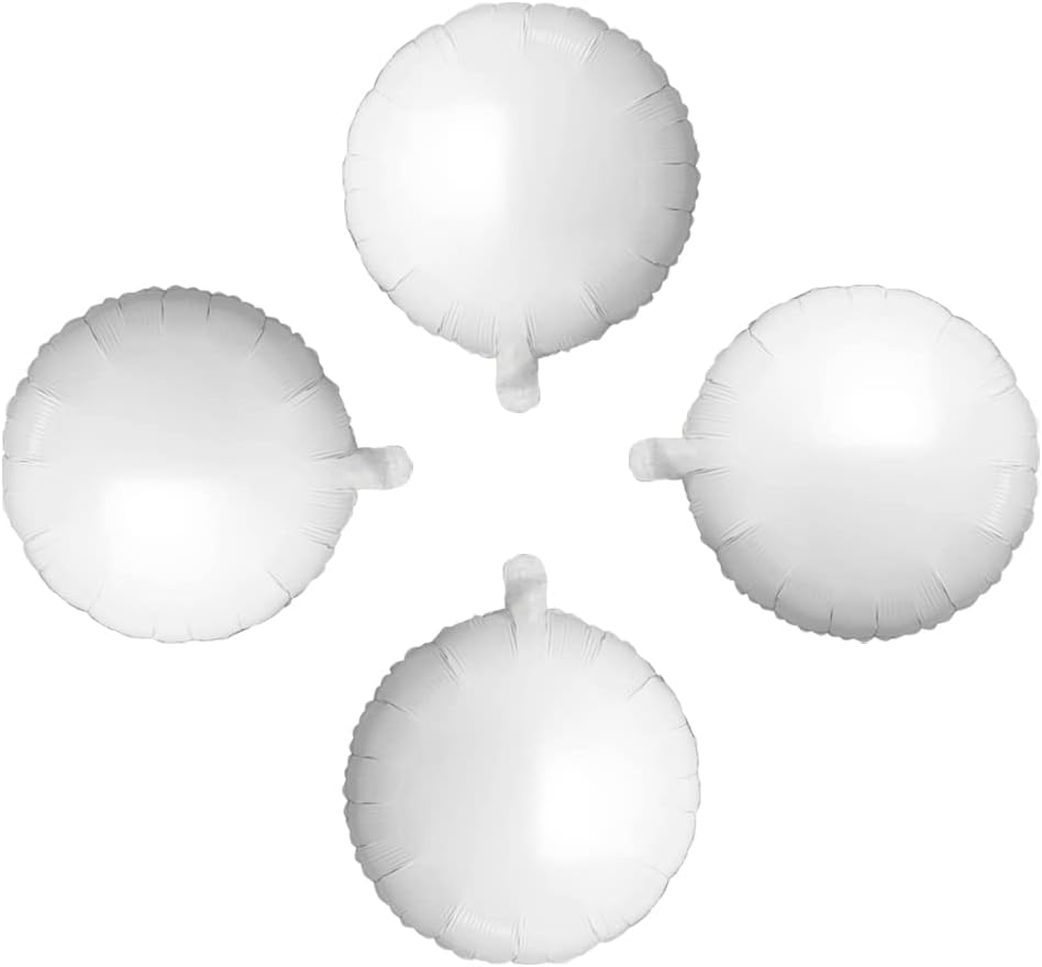 White Foil Balloon Round Shaped Mylar Helium Balloons Graduation Party Balloons Wedding Baby Shower
