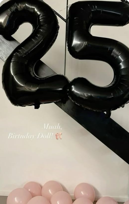 Black Number 7 Birthday Balloon 40 Inch, 7 17 27 70 77 Party Celebration Decorations Supplies