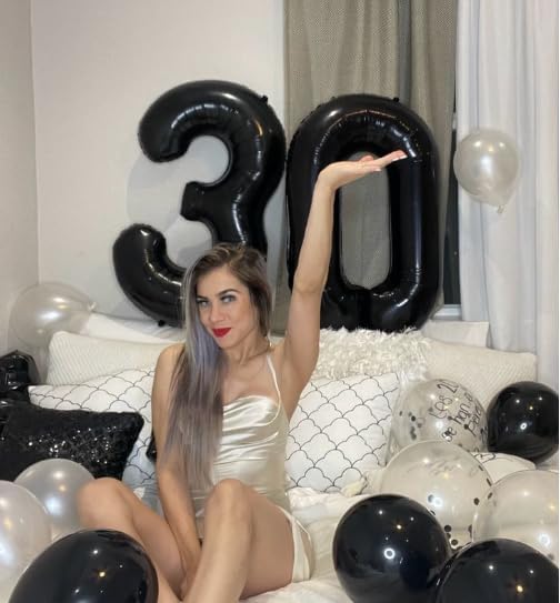 Black 40 Inch 0 Number Balloons, Balloon Decorations for 10 20 30 40 50 60 70 80 90 100 Birthday
