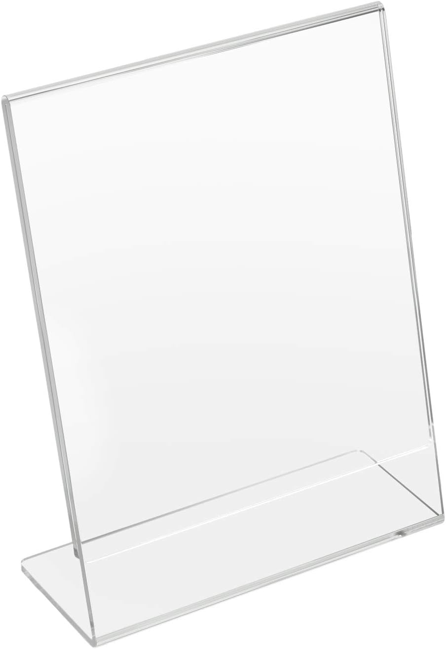 NIUBEE 6Pack Slant Back Acrylic Sign Holder 4x6 inches, Clear Vertical Picture Frames, Desktop