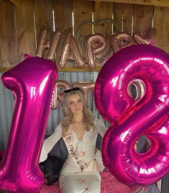 40 Inch Big Hot Pink 9 Balloon Number, Jumbo Giant Happy 9th 19 29 39 49 99 Birthday Party