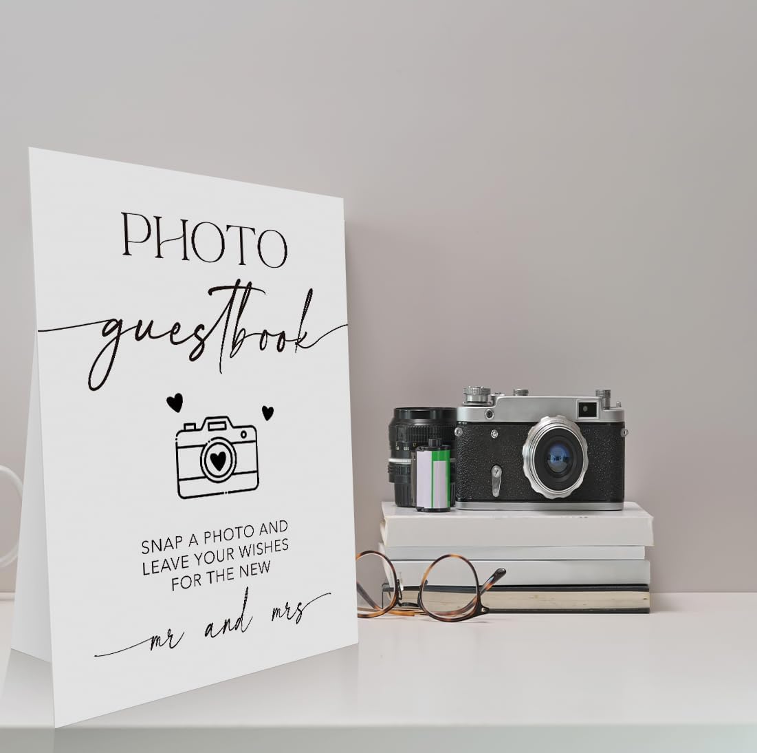Wedding Photo Guestbook Sign 8 x 11 Inch, Photo Guest Book Sign, Photo Minimalist Wedding Sign