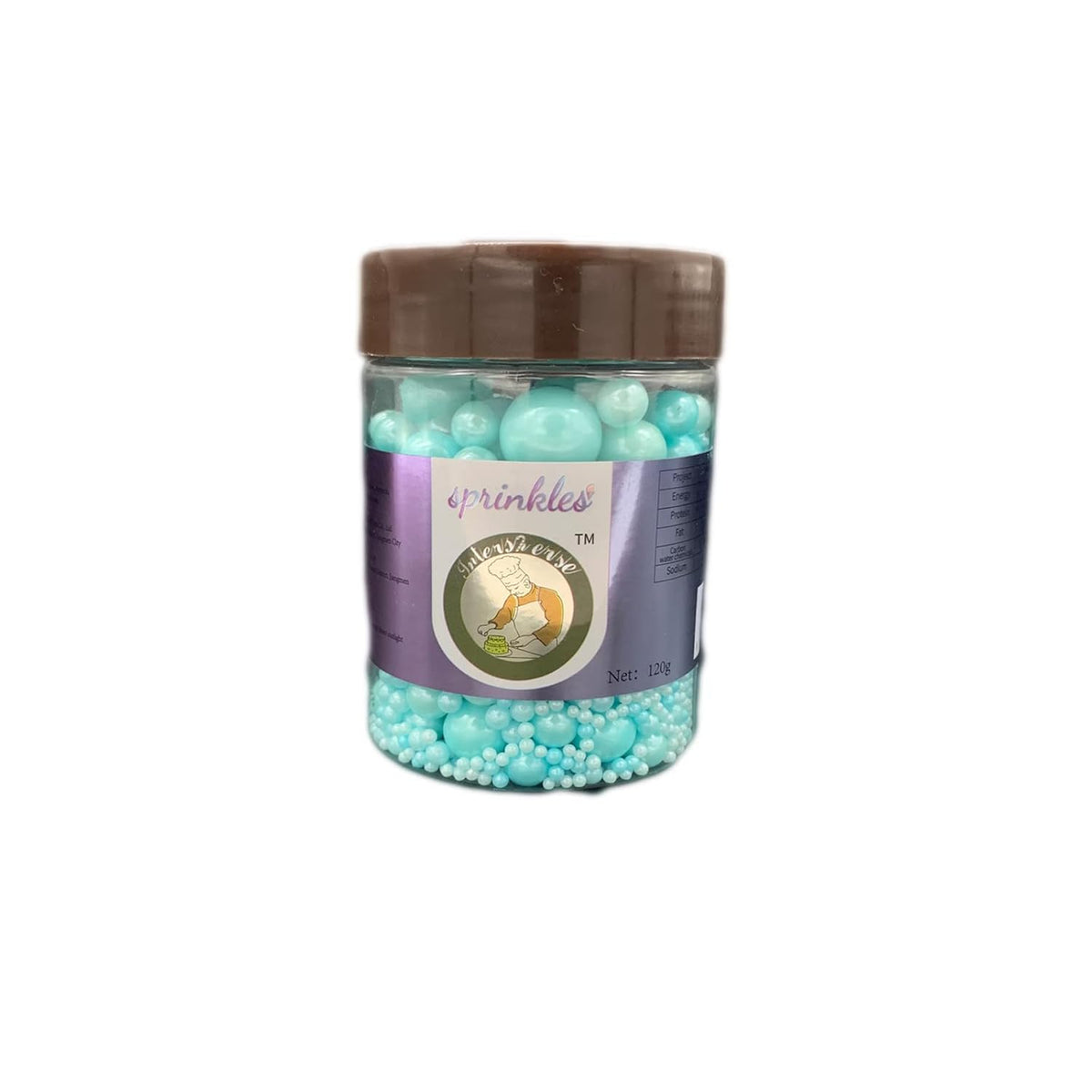 Weraru Edible Blue Pearl Sugar Sprinkles Candy Mixing Size Baking Edible Cake Decorations Cupcake