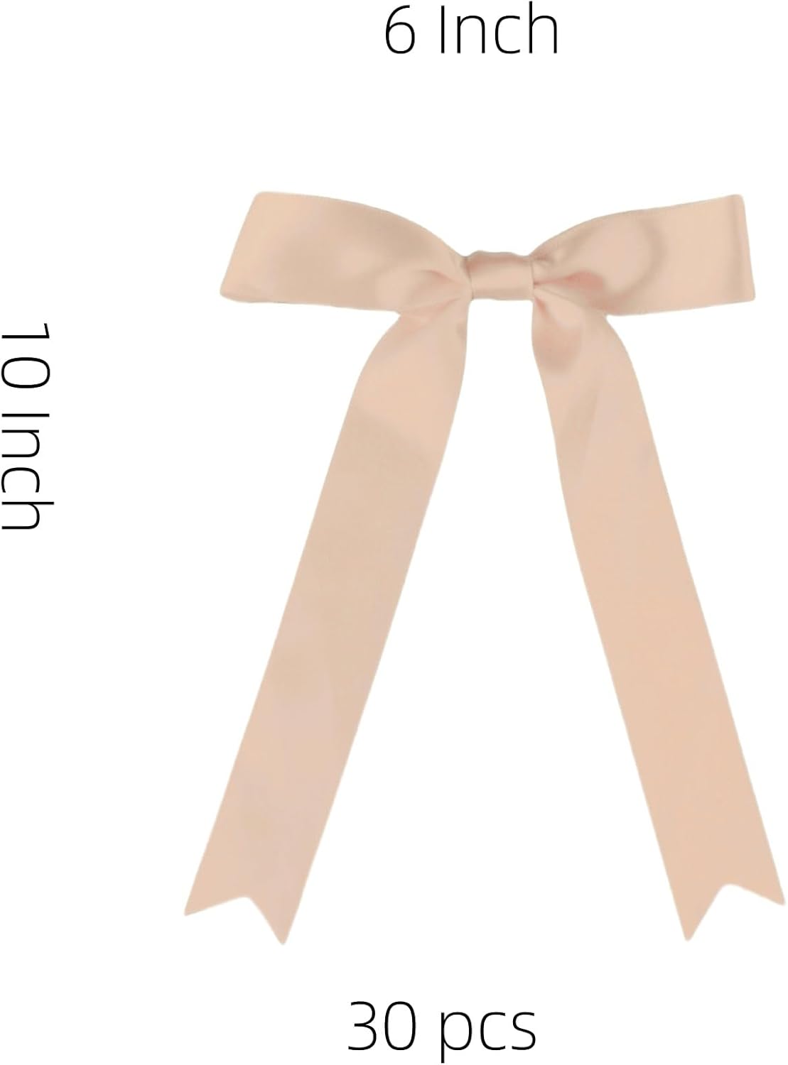 30 Pcs Khaki Satin Bows 6 X 10 Inch Premade Bows with Twist Tie for Wedding Florist Decor, Cake