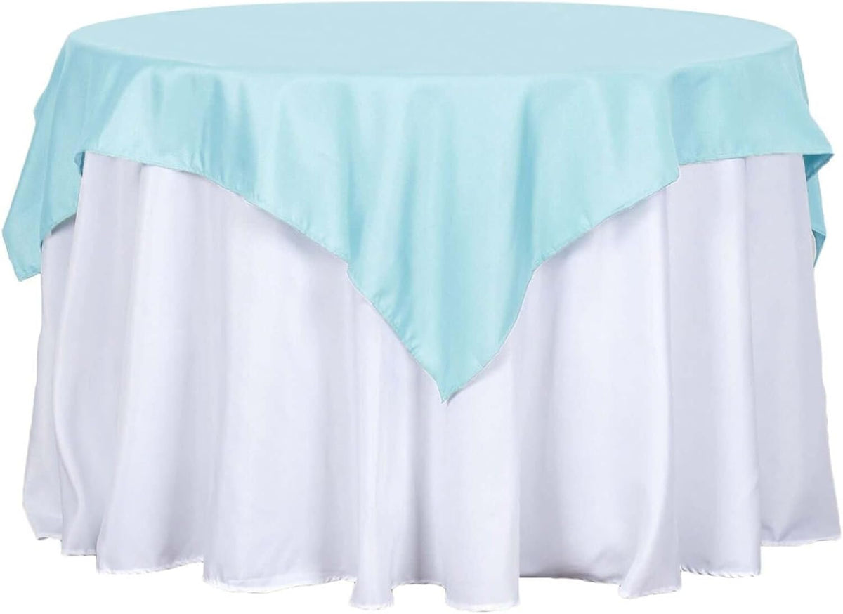 Efavormart 54x54 Light Blue Wholesale Linens Seamless Polyester Square Linen Tablecloth for Wedding
