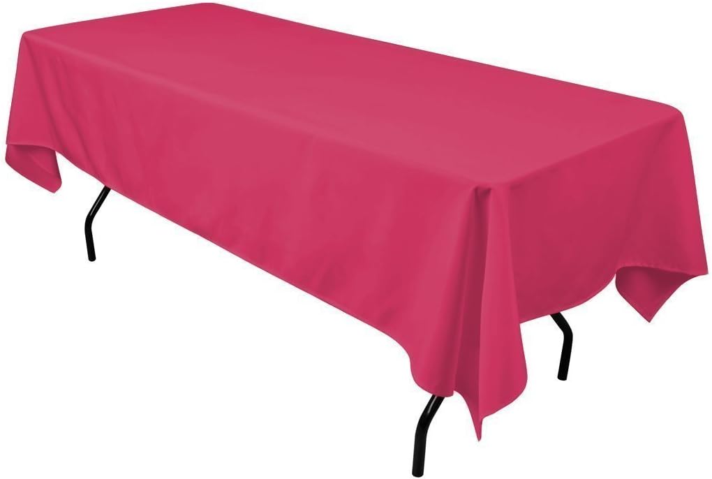 Gee Di Moda Rectangle Tablecloth - 60 x 126 Inch Fuchsia Table Cloth for 8 Foot Rectangle Table