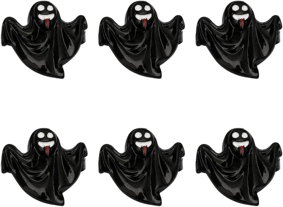Ghost Napkin Rings Set of 6, Halloween Party Napkin Holder Buckles, Thanksgiving Christmas Napkin