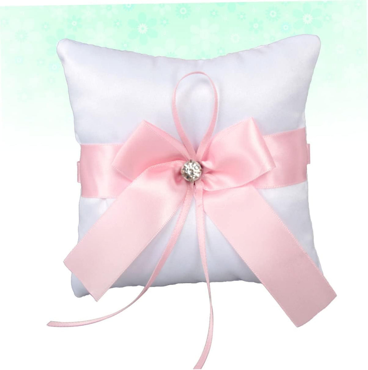 1Pc Elegant Pink Wedding Ring Pillow Cushion Square Ring Holder for Bride Fashion Party Ring Pillow