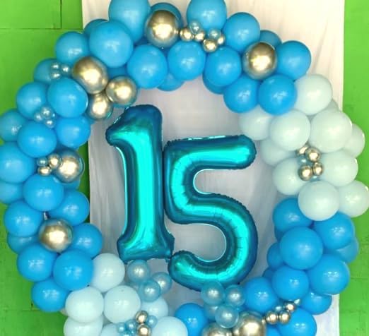 Blue 40 Inch Large Number 5 Birthday Balloon, Five 5th 15 25 35 50 55 Birthday Celebration
