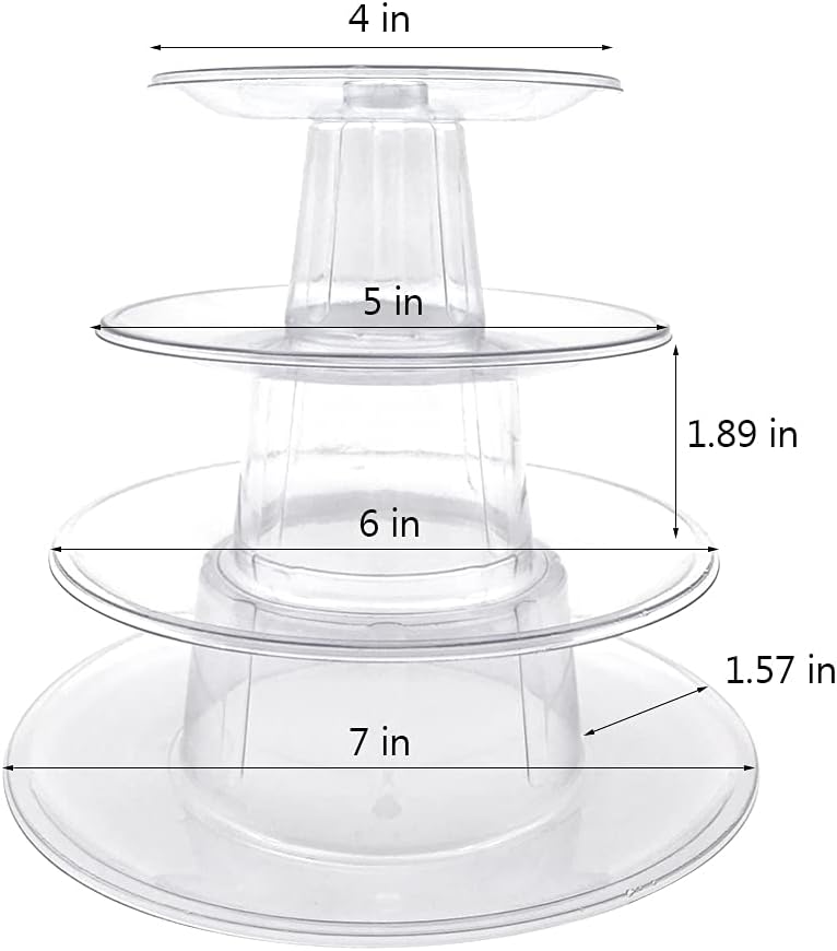 2 Set 4 Tier Macaron Display Stand Round Macaron Tower Cake Stand Dessert Cupcake Stand Cookie Tray