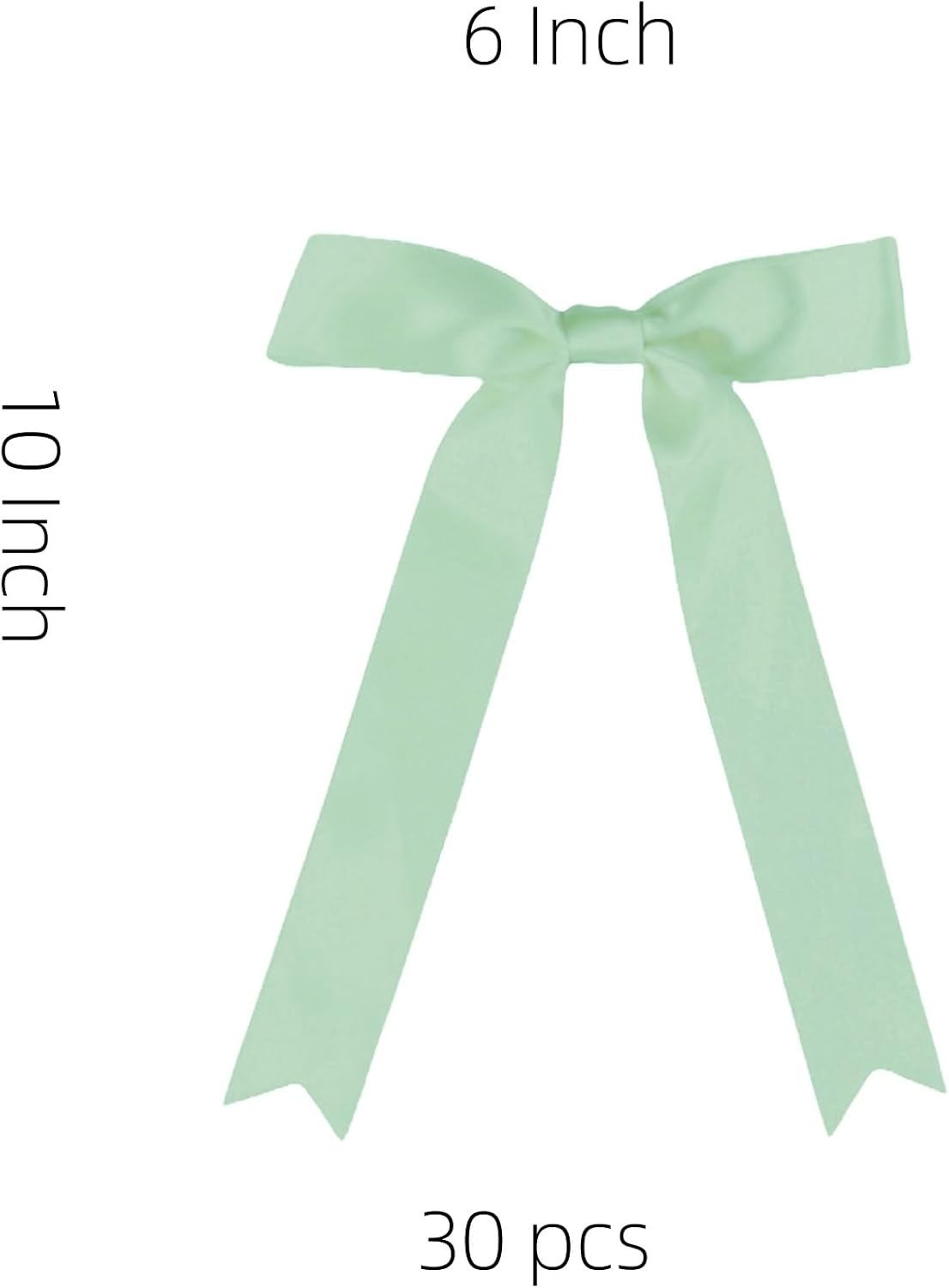 30 Pcs Sage Green Satin Bows 6 X 10 Inch Premade Bows with Twist Tie for Wedding Florist Decor