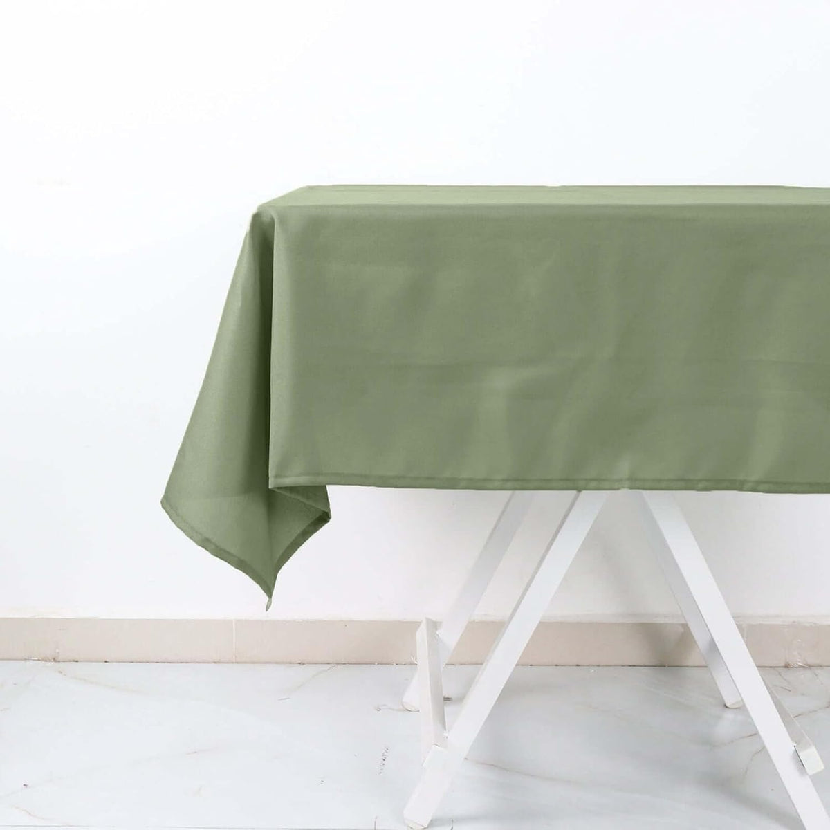 Efavormart 54x54 Eucalyptus Sage Green Wholesale Linens Seamless Polyester Square Linen Tablecloth