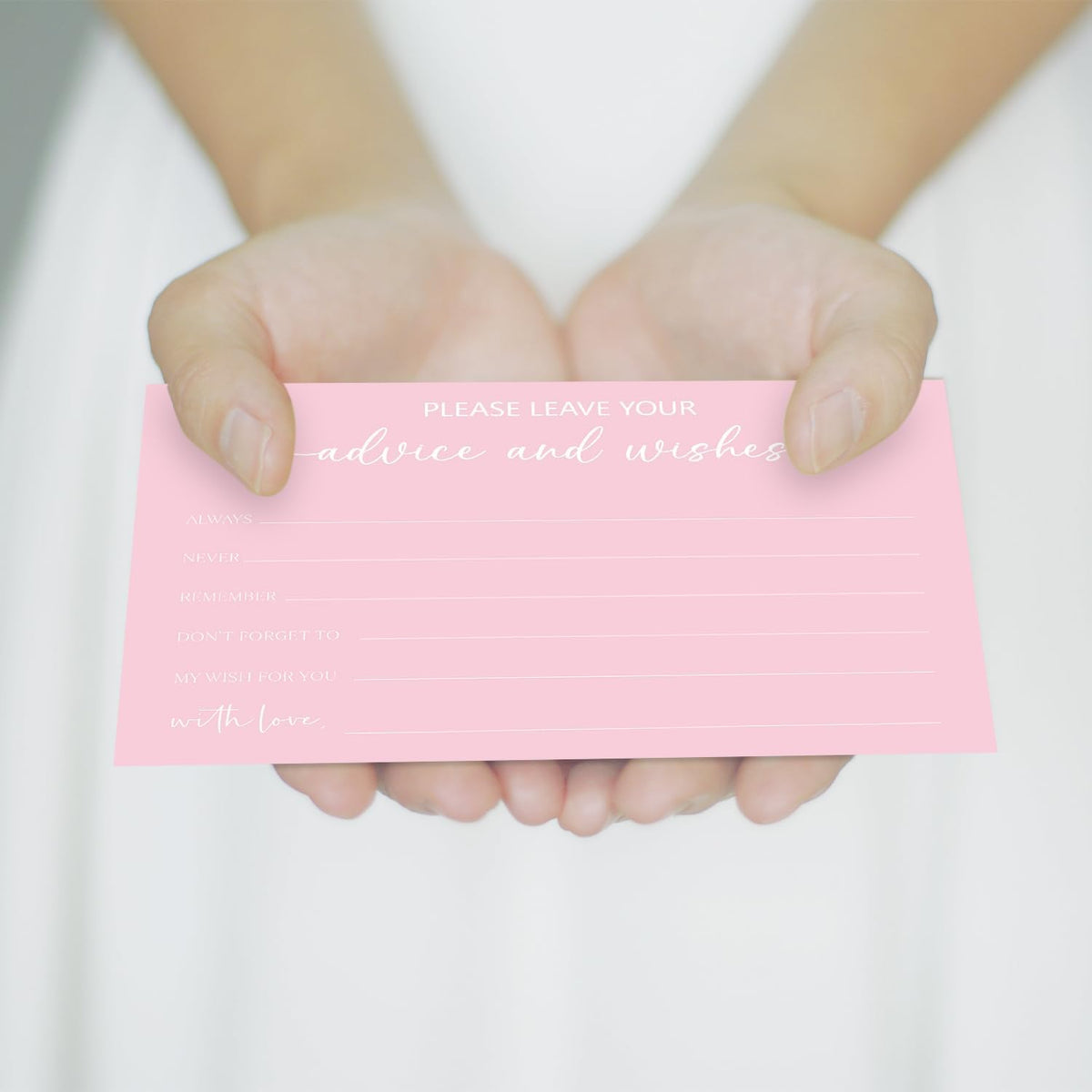 Pink Advice and Wishes Card, Advice Cards for The Bride and Groom, Bridal Shower,Wedding or Baby