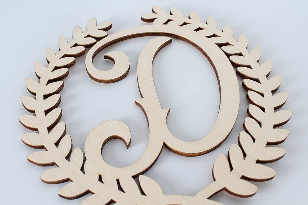 LINGTEER Personalized Inital Letter D Wooden Cake Topper Perfect for Birthday Rustic Wedding