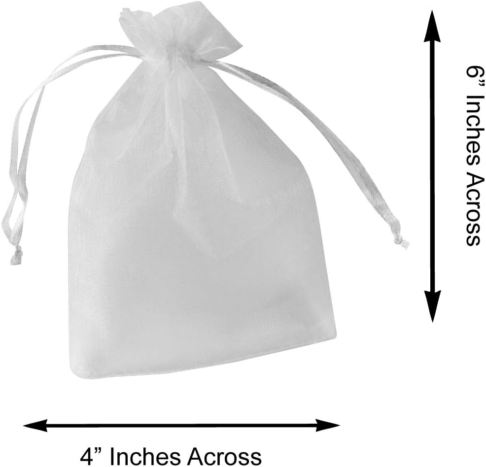 Super Z Outlet 100 Pack 4x6 Inch Mini Sheer Drawstring Organza Transparent Bags Jewelry Sack