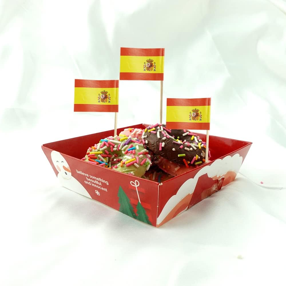Spain Flag Spanish Flag, Small Mini Spain Toothpick Flags for Food, Cupcakes, Cocktails