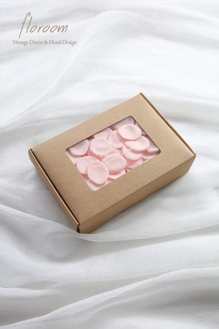 Floroom 500pcs Rose Petals Blush Faux Silk Flower Petals for Wedding Flower Girl Basket Pink Aisle