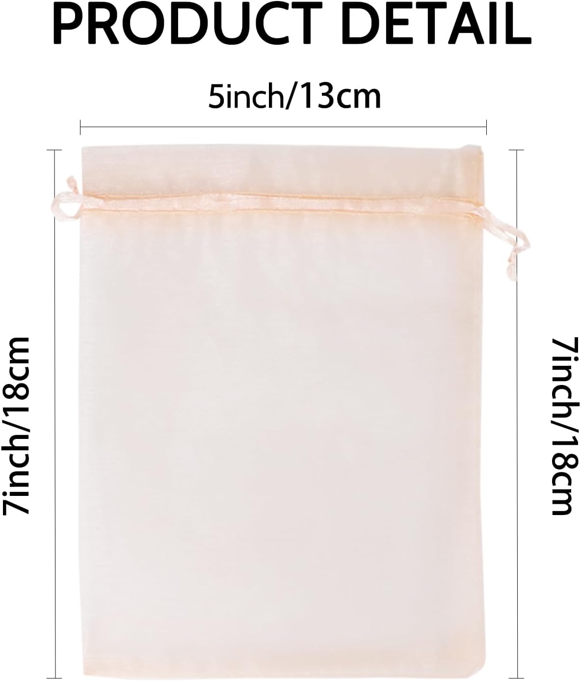 Wudygirl 100PCS Organza Bags Jewelry Bags Drawstring 5X7 Inch Favor Bags for Jewelry Candy Wedding