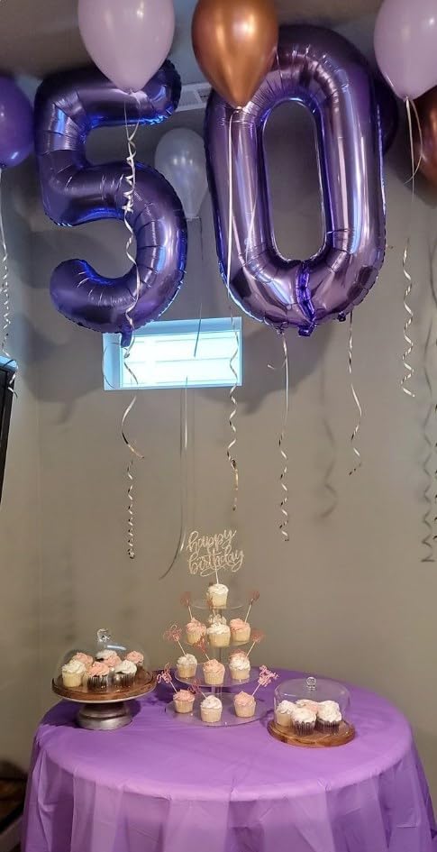 Big Mylar Purple Number 5 Balloon 40 Inch, 5th Birthday Number Balloon 2025 Decorations, Men Boy 15