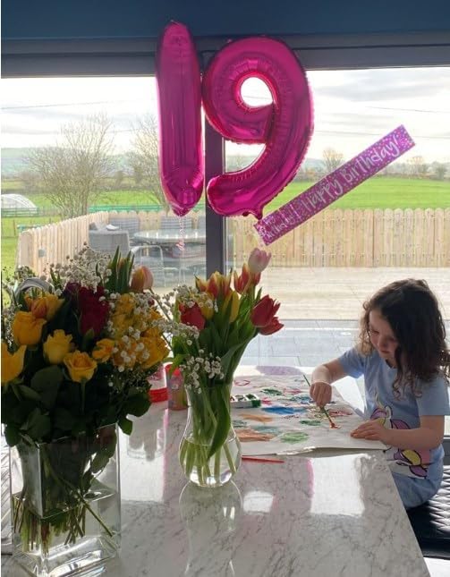 40 Inch Big Hot Pink 9 Balloon Number, Jumbo Giant Happy 9th 19 29 39 49 99 Birthday Party