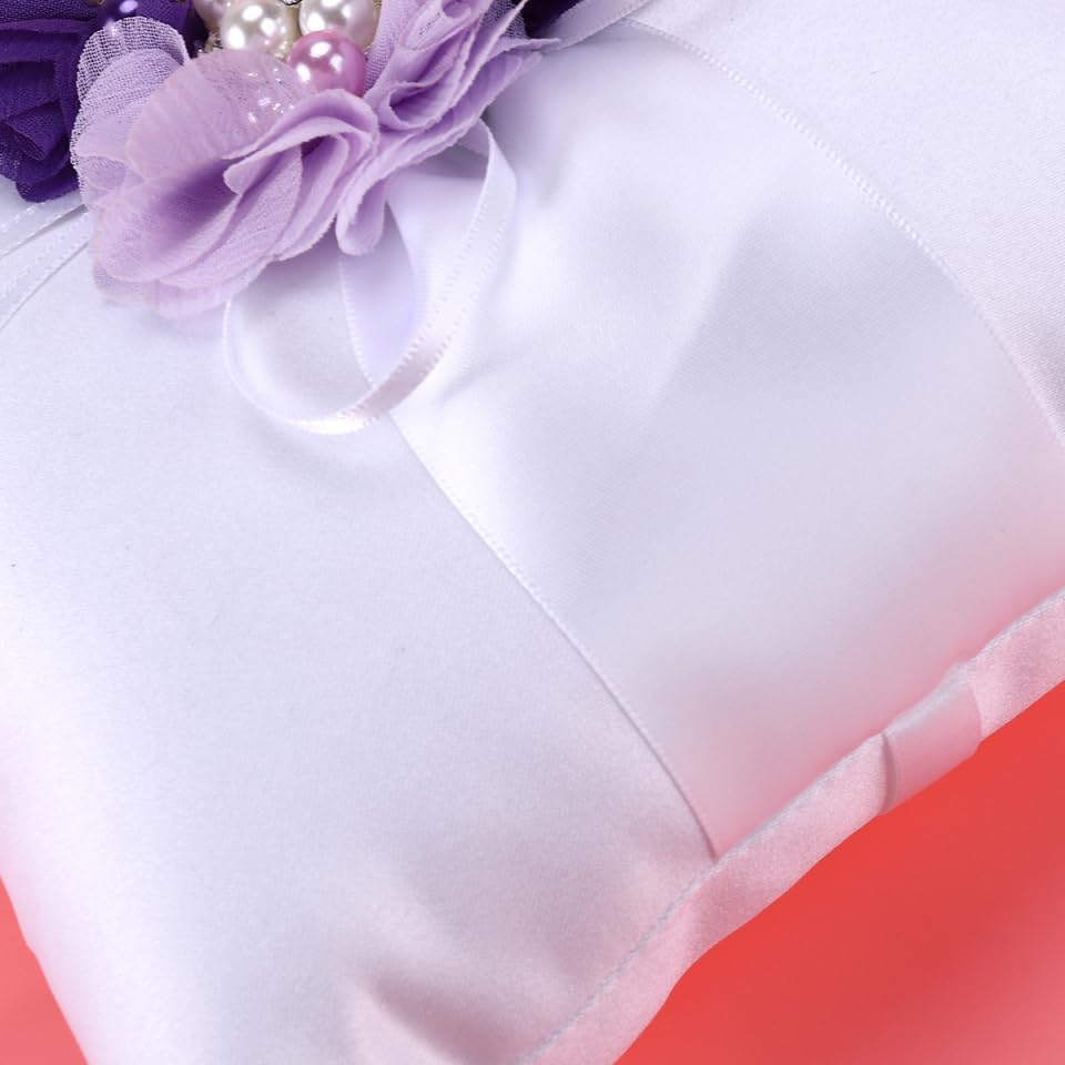 PRETYZOOM Pillow Ring Bearer Wedding Ring Pillow Wicker Flower Crown Decorative Pillows Pearl Rings