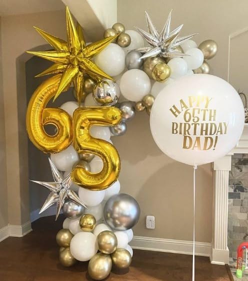 Gold 40 Inch Large Number 5 Birthday Balloon, Five 5th 15 25 35 50 55 Birthday Celebration