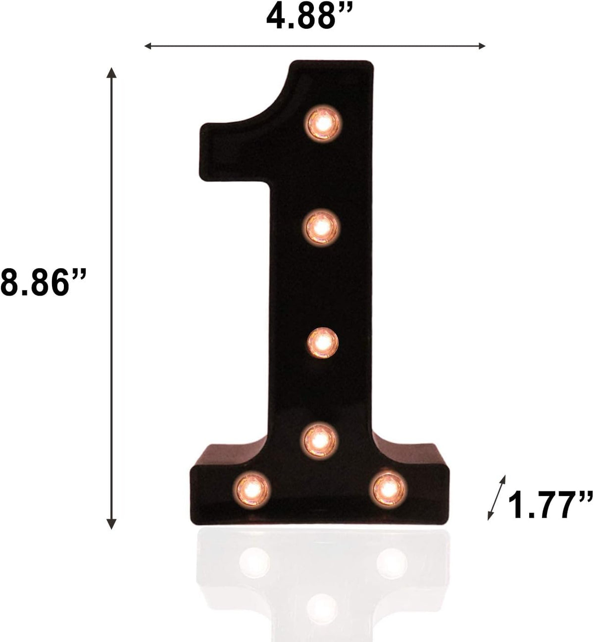 OYCBUZO Light Up Black Alphabet Marquee Number Sign LED Marquee Number Lights Sign for Night Light