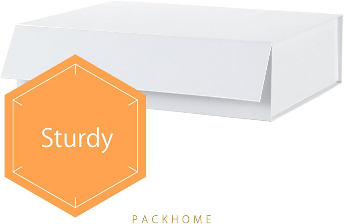 PACKHOME 6 Large Gift Boxes 13.5x10x3.5 Inches, Sturdy Shirt Boxes with Magnetic Lids for Multiple