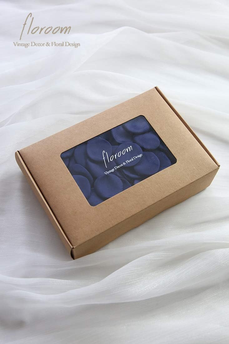 Floroom 500pcs Rose Petals Navy Blue Faux Silk Flower Petals for Wedding Flower Girl Basket Aisle