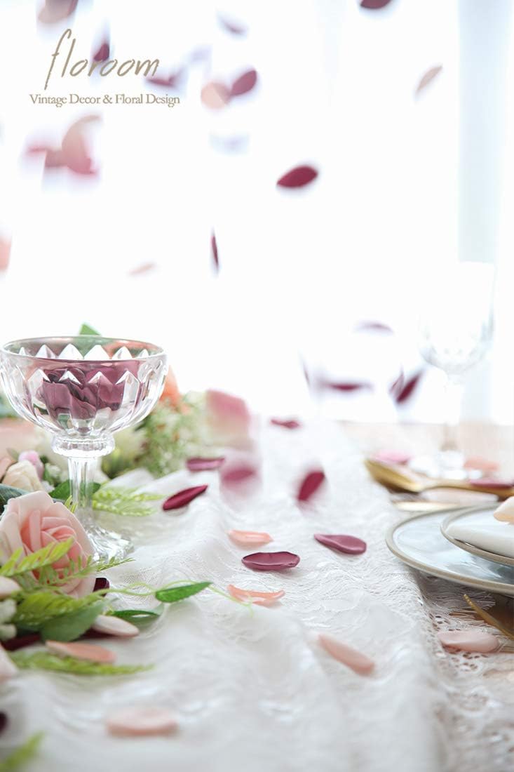 Floroom 500pcs Rose Petals Burgundy Maroon Faux Silk Flower Petals for Wedding Flower Girl Basket