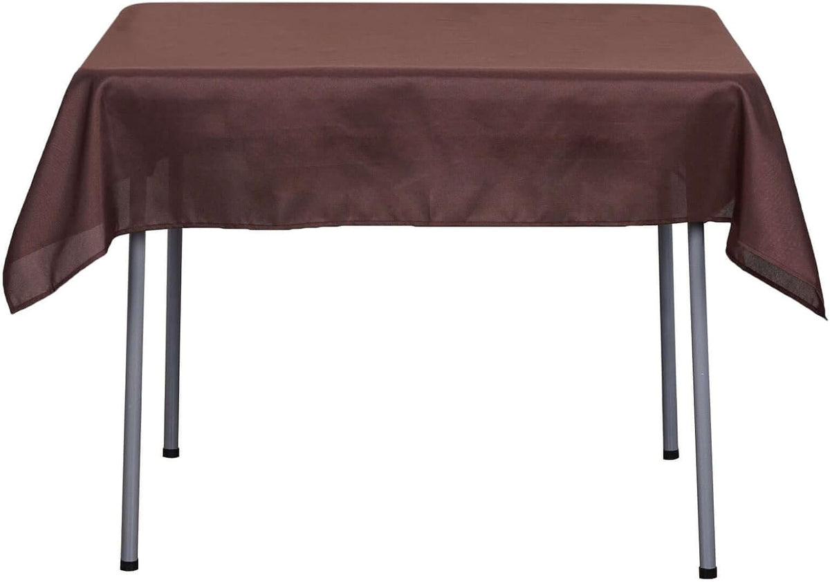 Efavormart 54x54 Chocolate Wholesale Linens Seamless Polyester Square Linen Tablecloth for Wedding