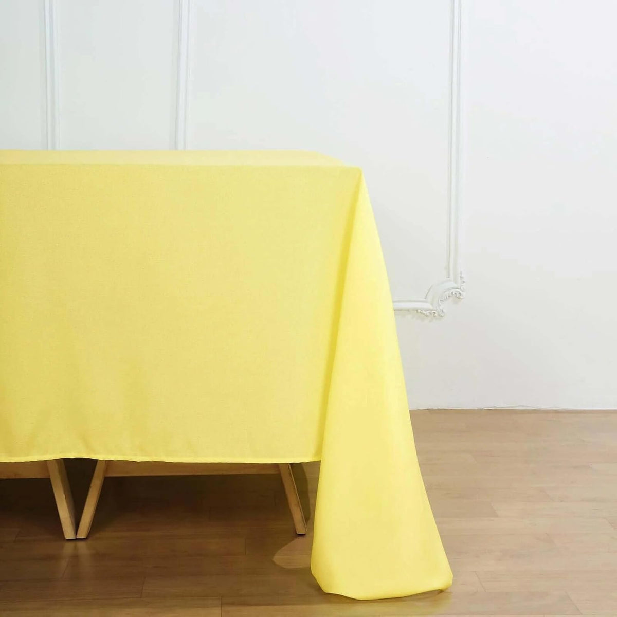 Efavormart 90" Yellow Wholesale Linens Polyester Square Linen Tablecloth for Kitchen Dining