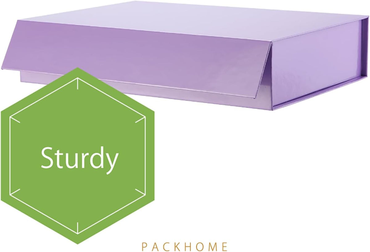 PACKHOME 6 Gift Boxes 11.5x8x2.5 Inches, Sturdy Shirt Boxes with Magnetic Lids for Multiple