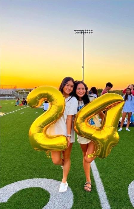 40 Inch Gold Large Number 4 Balloons, Giant Foil Number Four 14 24 34 40 44 Balloons, Gold Mylar