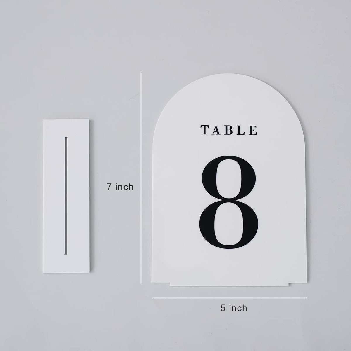 UNIQOOO White Arch Wedding Table Numbers with Stands 1-20, 5x7" Acrylic Signs and Holders, Perfect