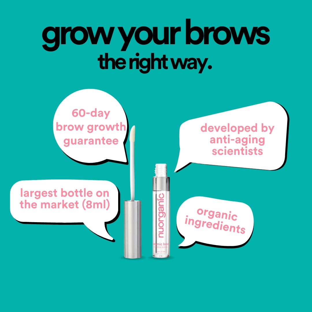 nuorganic 'Cosmic Brow' Eyebrow Serum for Growth | Natural Eye Brow Serum for Thicker, Longer, More
