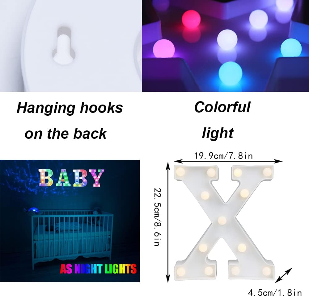 Light Up Colorful LED Marquee Letter lights, 18 Colors Changing Alphabet Letters Sign with Remote