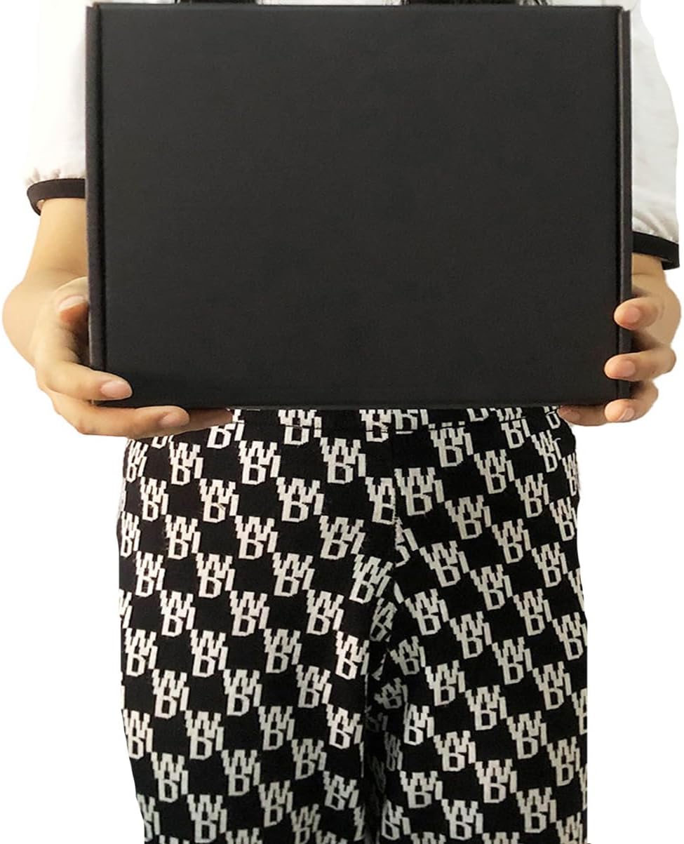 24 Pack 13x10x2 Inches Black Shipping Boxes,3 Layers Corrugated Cardboard Box, Mailer Boxes for