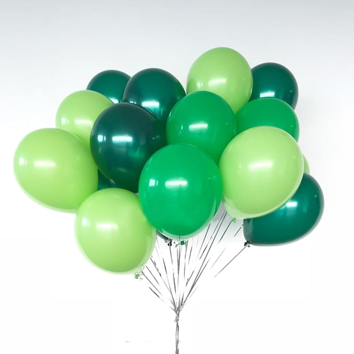 Togvu Green Balloons, 60 Packs 12 Inch Different Shades Dark Emerald Lime Metallic Chrome Olives