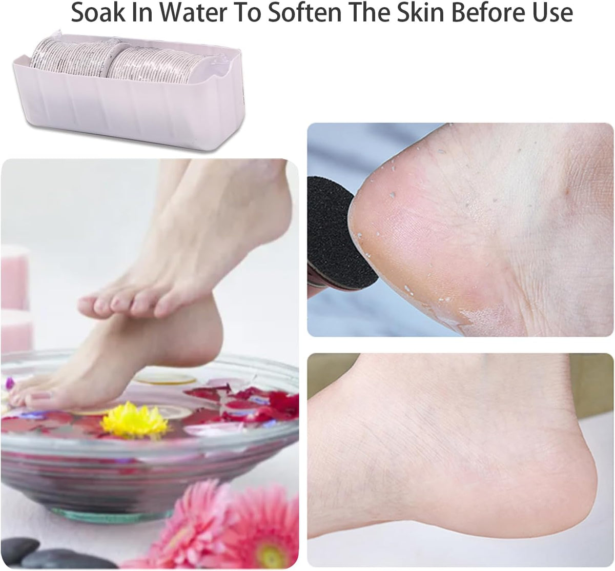 60 Pieces Replaceable Foot Sandpaper Discs for Electric Foot File Adjustable Speed Callus Remover