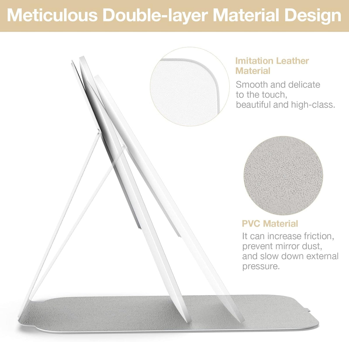 Kintion Travel Makeup Mirror, Portable LED Lighted Makeup Mirror, 360° Rotation Touch Screen Vanity