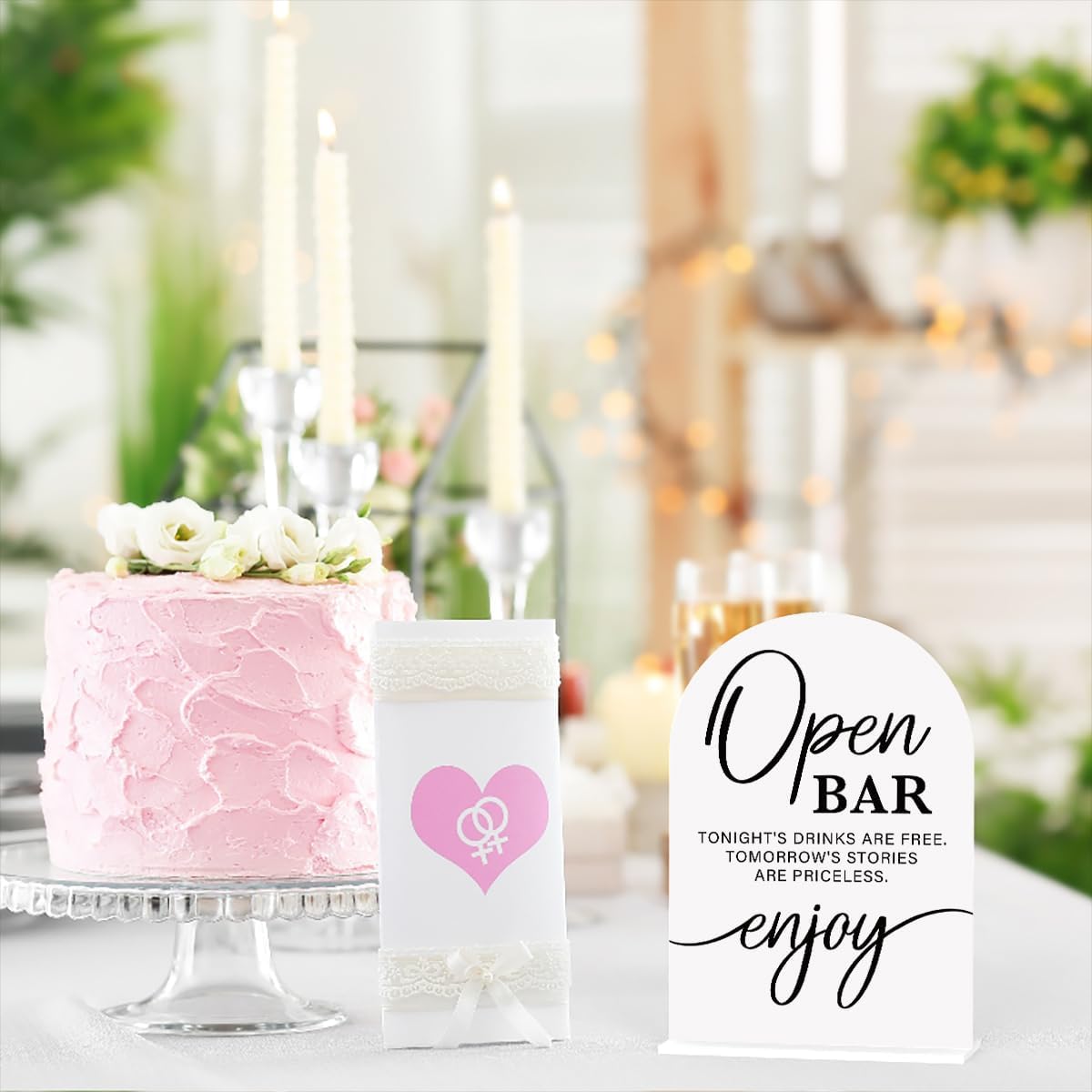 Acrylic Wedding Sign Wedding Signs for Ceremony Open Bar Sign for Wedding Modern Calligraphy Arch