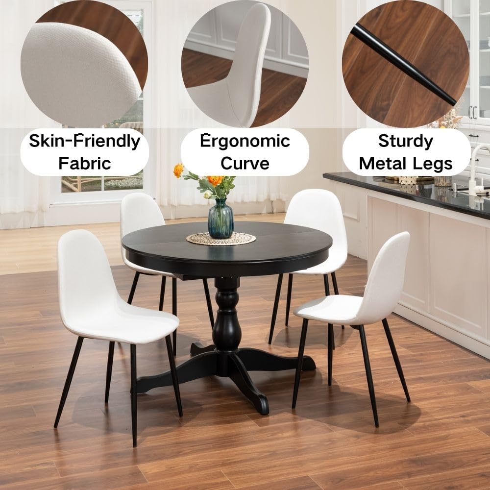 Homy Casa Dining Chairs Set of 4, Mid Century Modern Style Chairs Armless Accent Side Chairs for