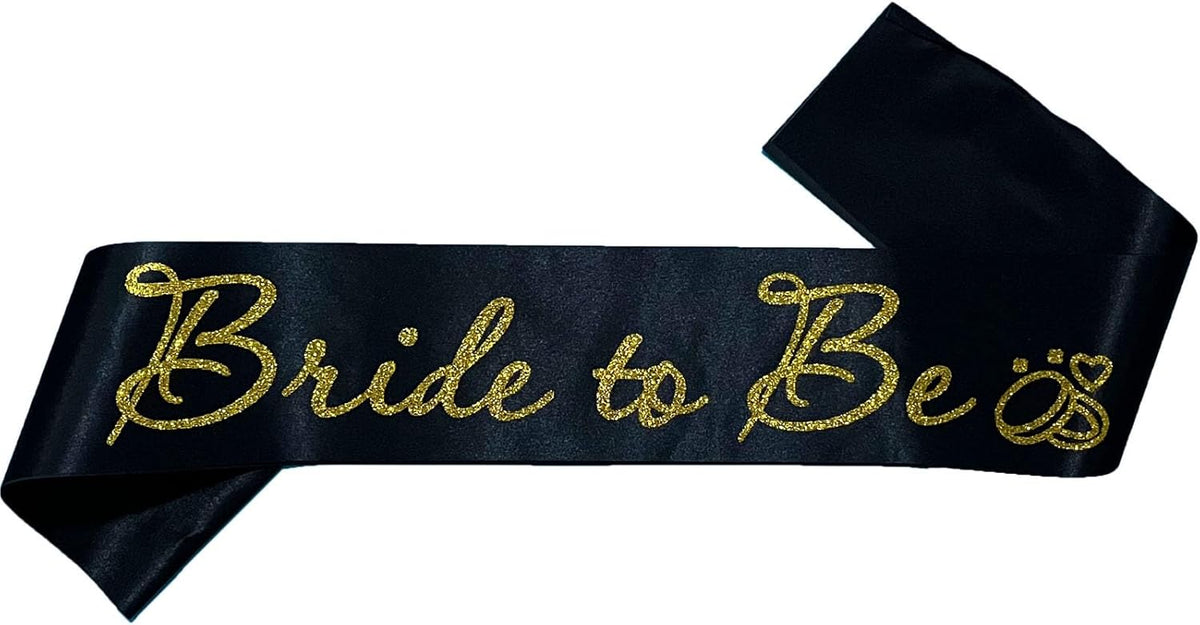 Black Bride to Be Sash for Bridal Shower Bachelorette Party Wedding Hen Party Decorations