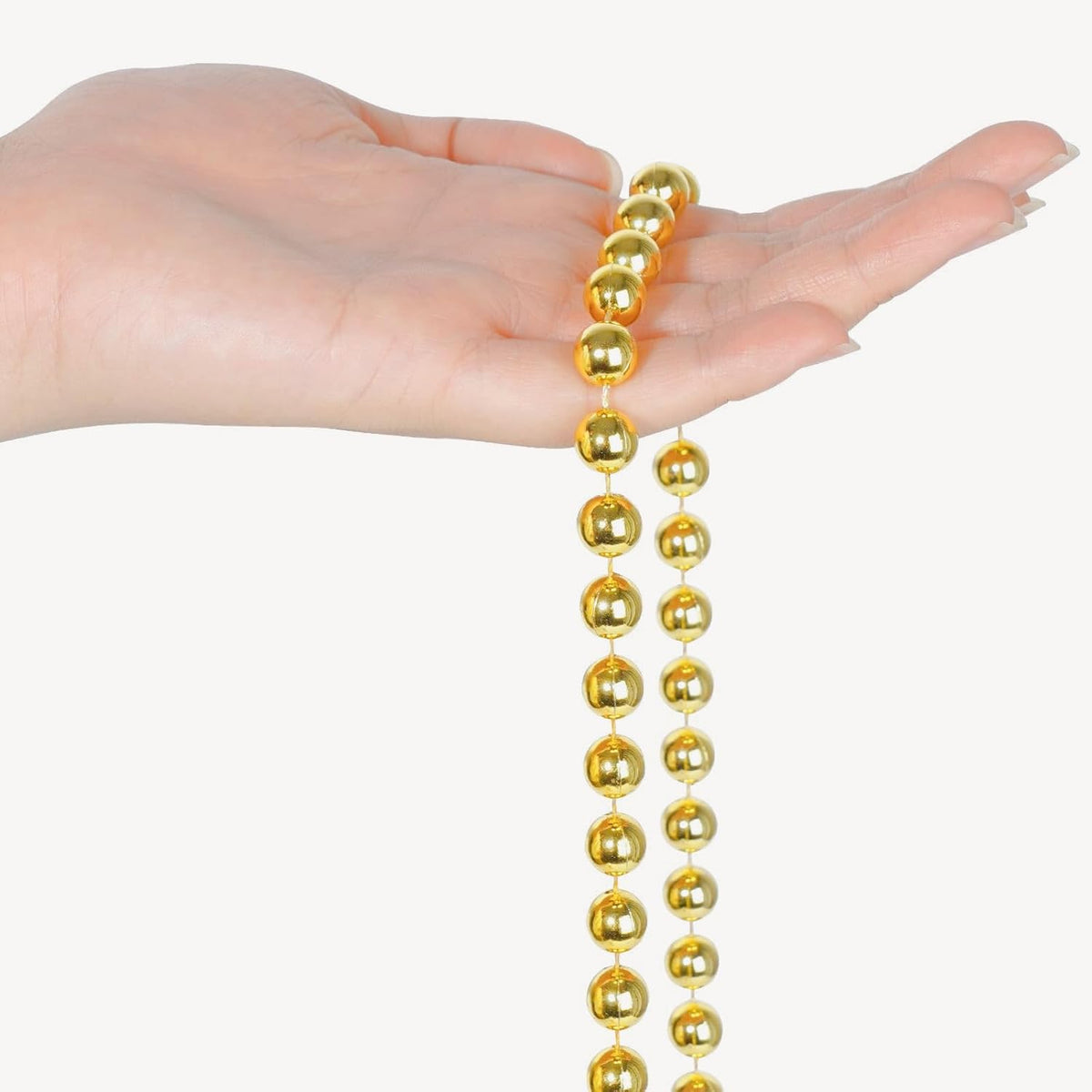 Faux Gold Pearl Bead Garland - 10mm Christmas Tree Beads 11 Yards Gold Pearl Strands Spool for