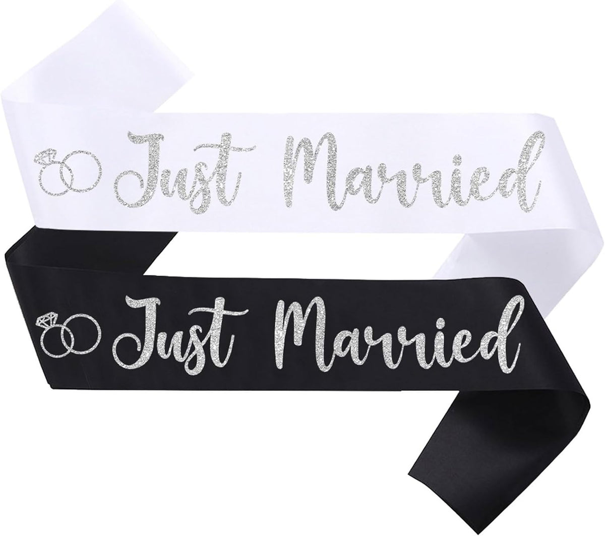 2 Pcs Bride to Be Sash and Groom to Be Sash Just Married Bachelorette Party Sashes for Wedding