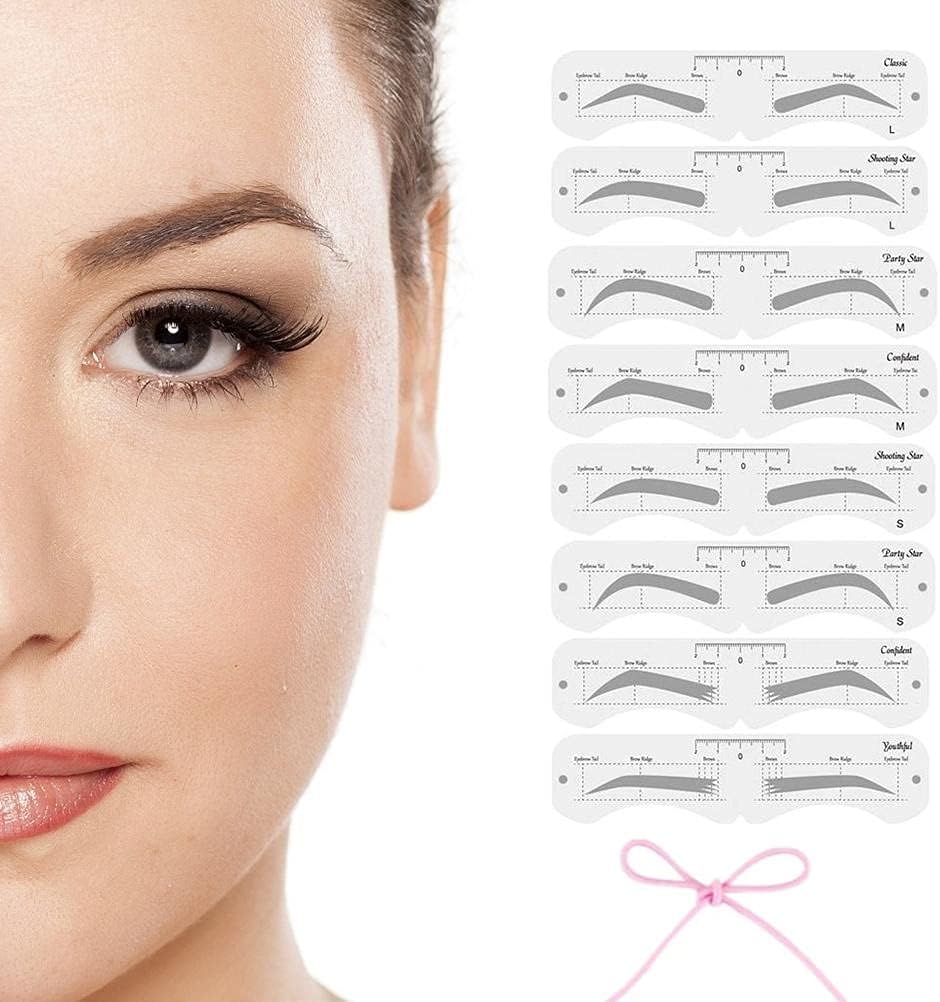 Eyebrow Stencils,Reusable Eye Brow Drawing, DIY Eyebrow Shaping Grooming Template Card Women Beauty